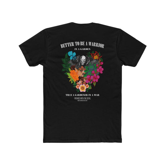 Floral Skeleton Knight Cotton Crew Tee